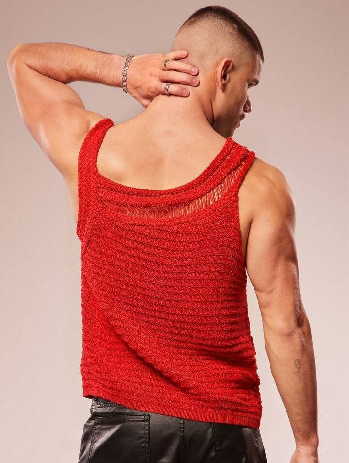 Men's Solid Color Sleeveless Knit Casual Summer Tank Top